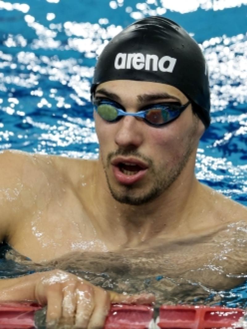 An athlete in the pool