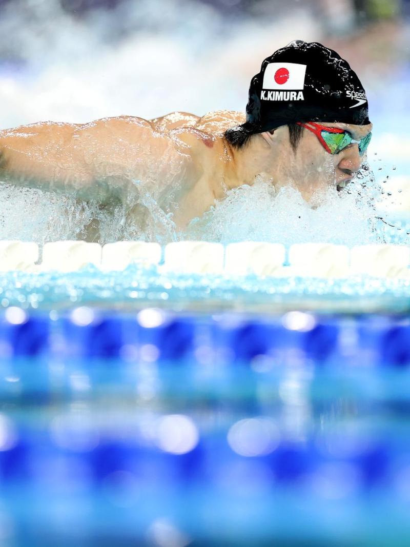 A Para swimmer in action