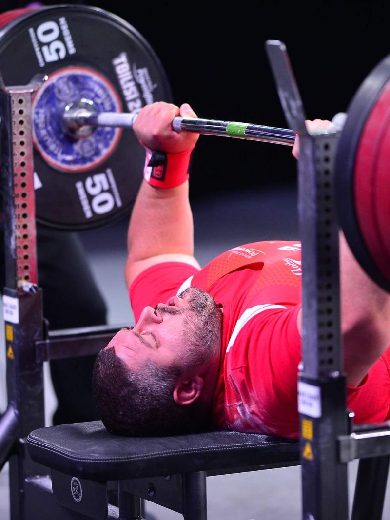 A powerlifter in action