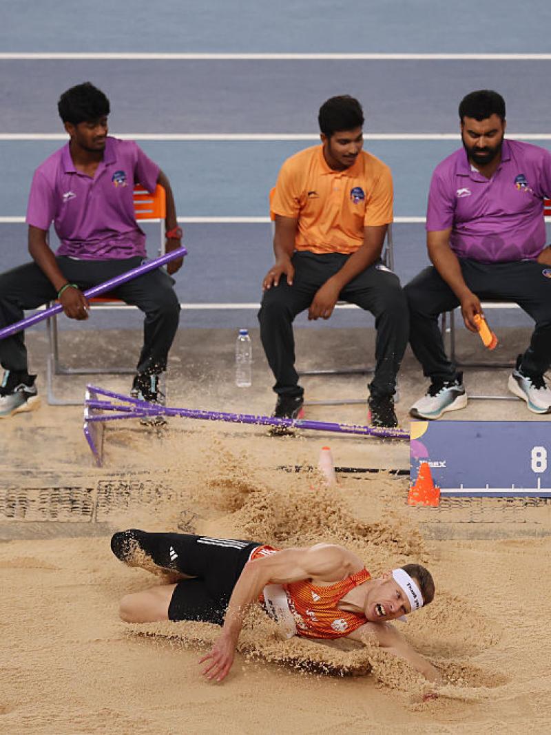 An athlete after a jump