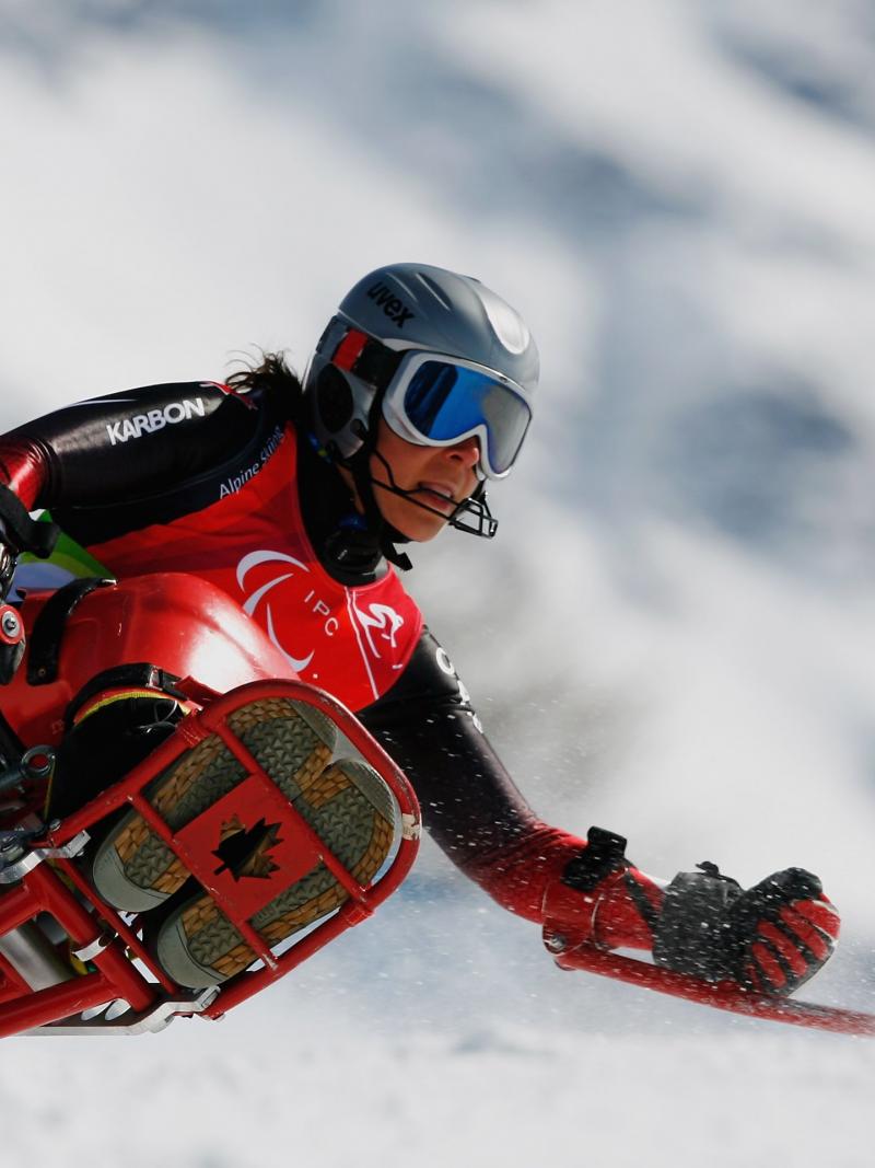 Athlete practicing Giant Slalom