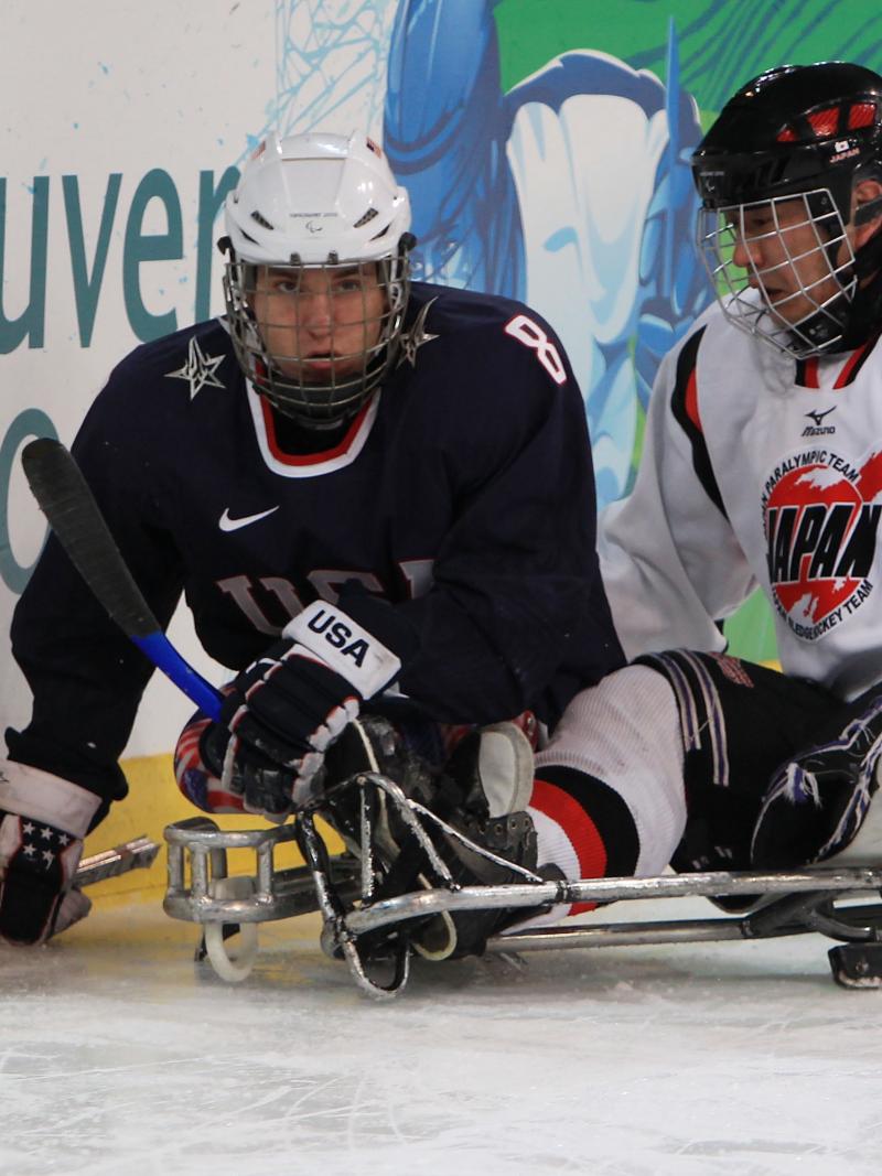 Ice Sledge Hockey match - USA vs Japan