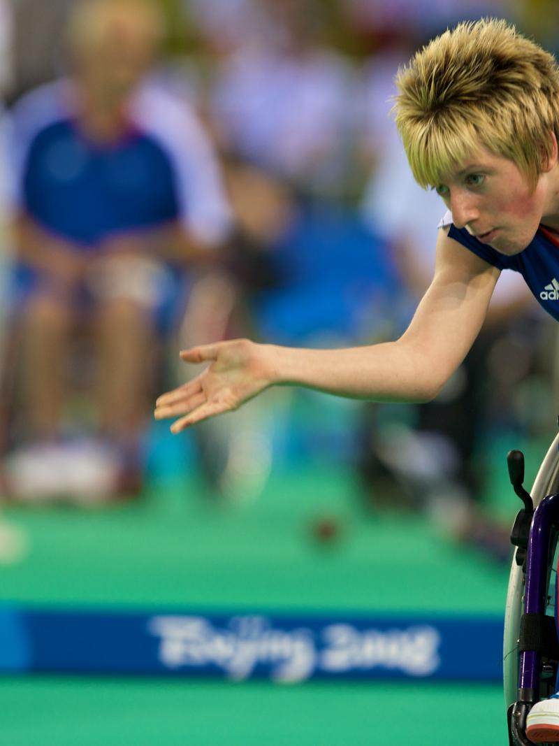 British Boccia Player competing