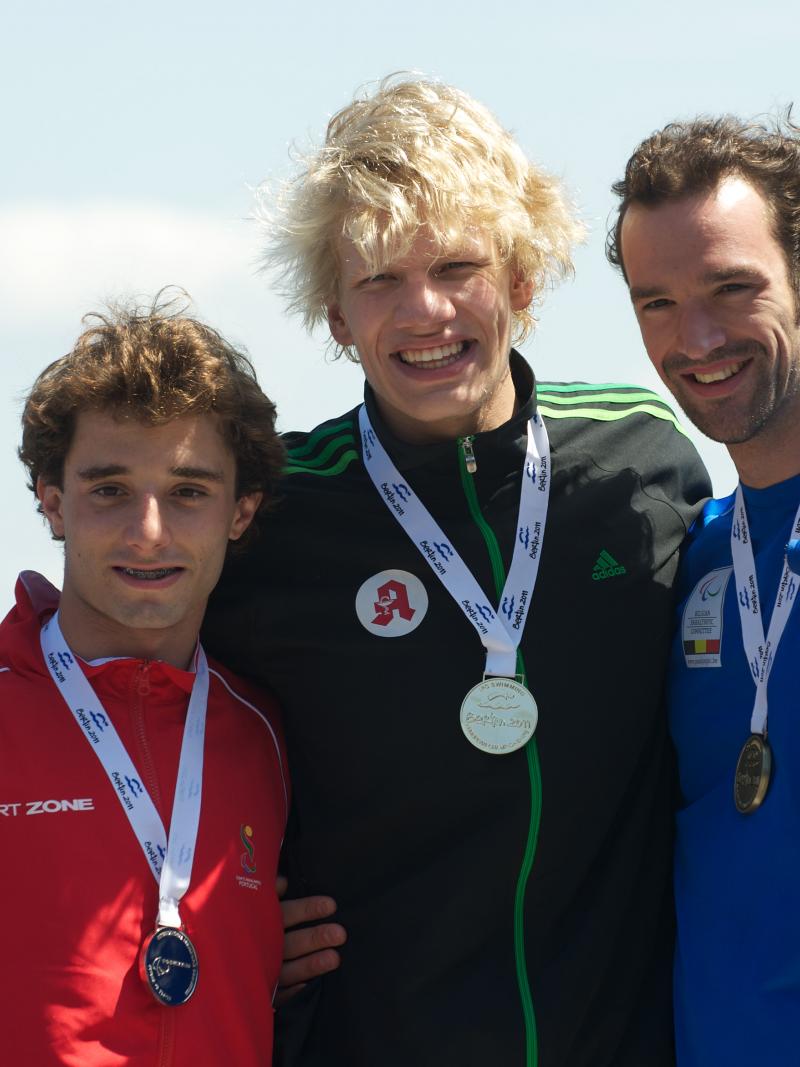 Emanuel Goncalves on the podium