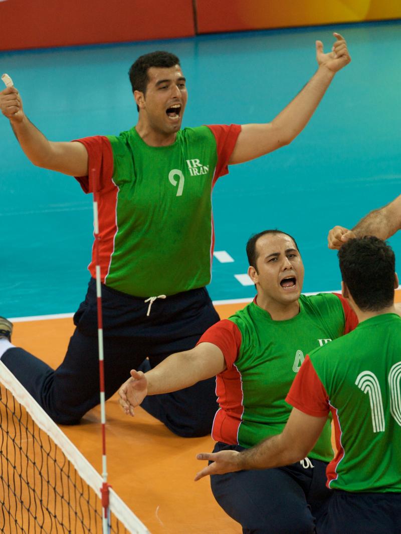Team Iran Sitting Volleyballl celebrating
