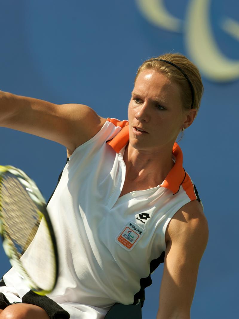 Esther Vergeer in action at the Beijing 2008 Paralympic Games