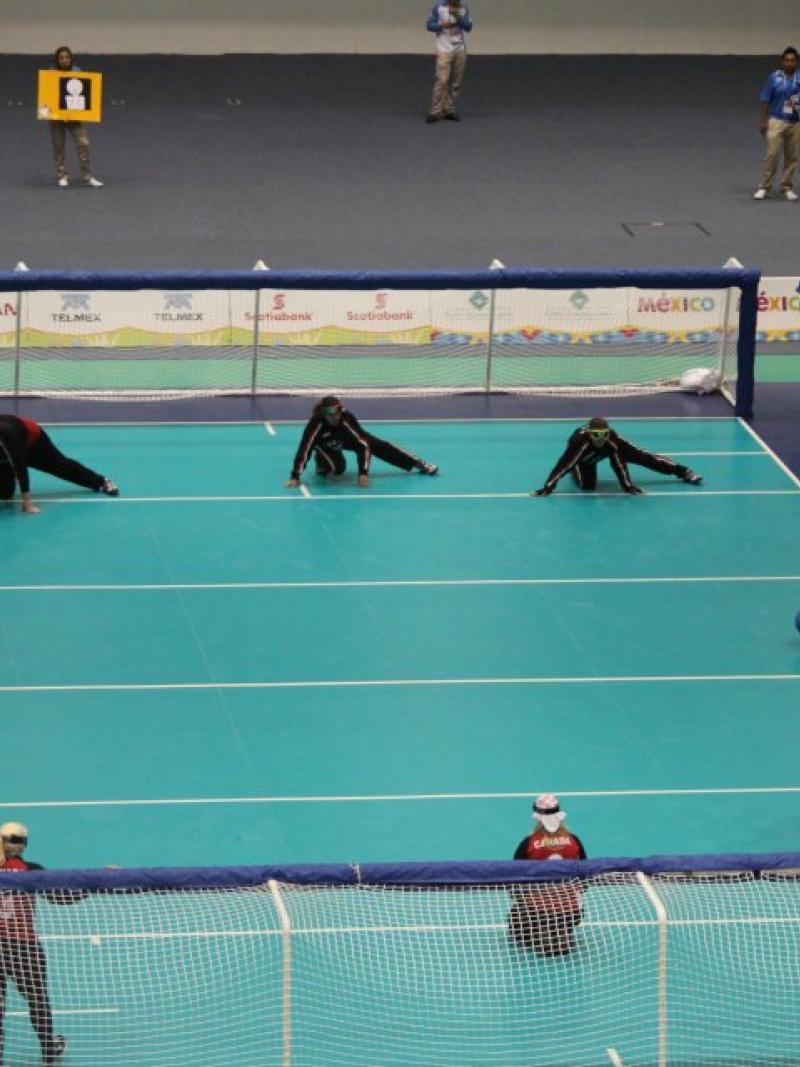 Goalball match at the Parapans 2011