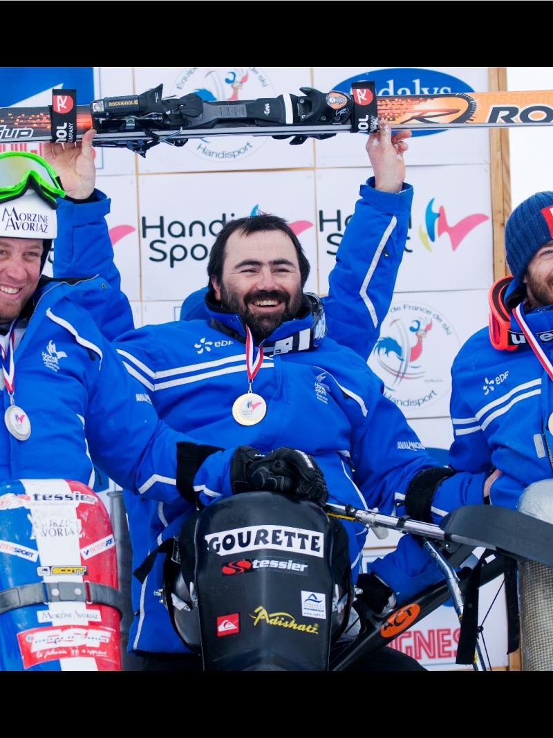 France's Nicolas LOUSSALEZ (gold) Yohann TABERLET (silver) Frederic FRANCOIS (bronze)