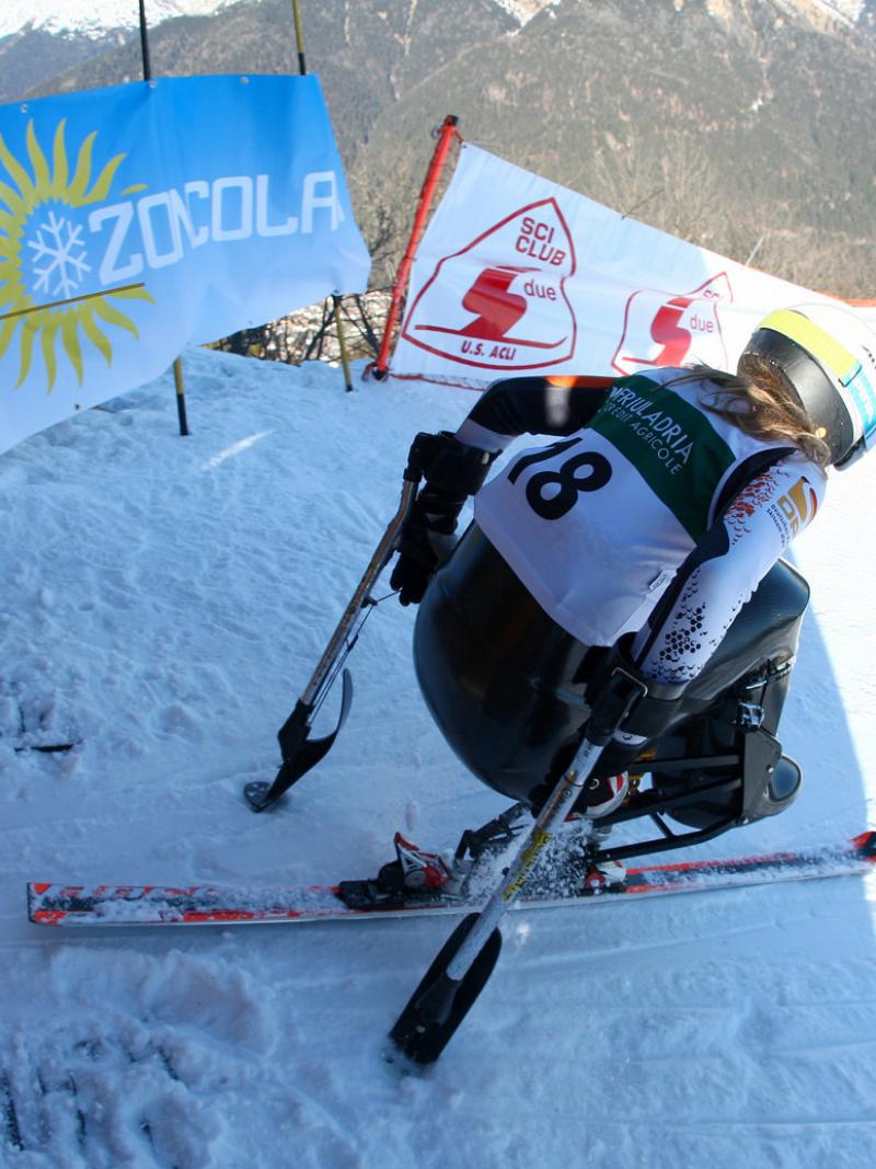 Germany's Anna Schaffelhuber at the start line