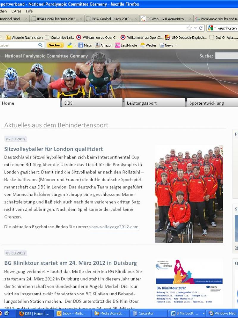 screenshot of the website of NPC Germany