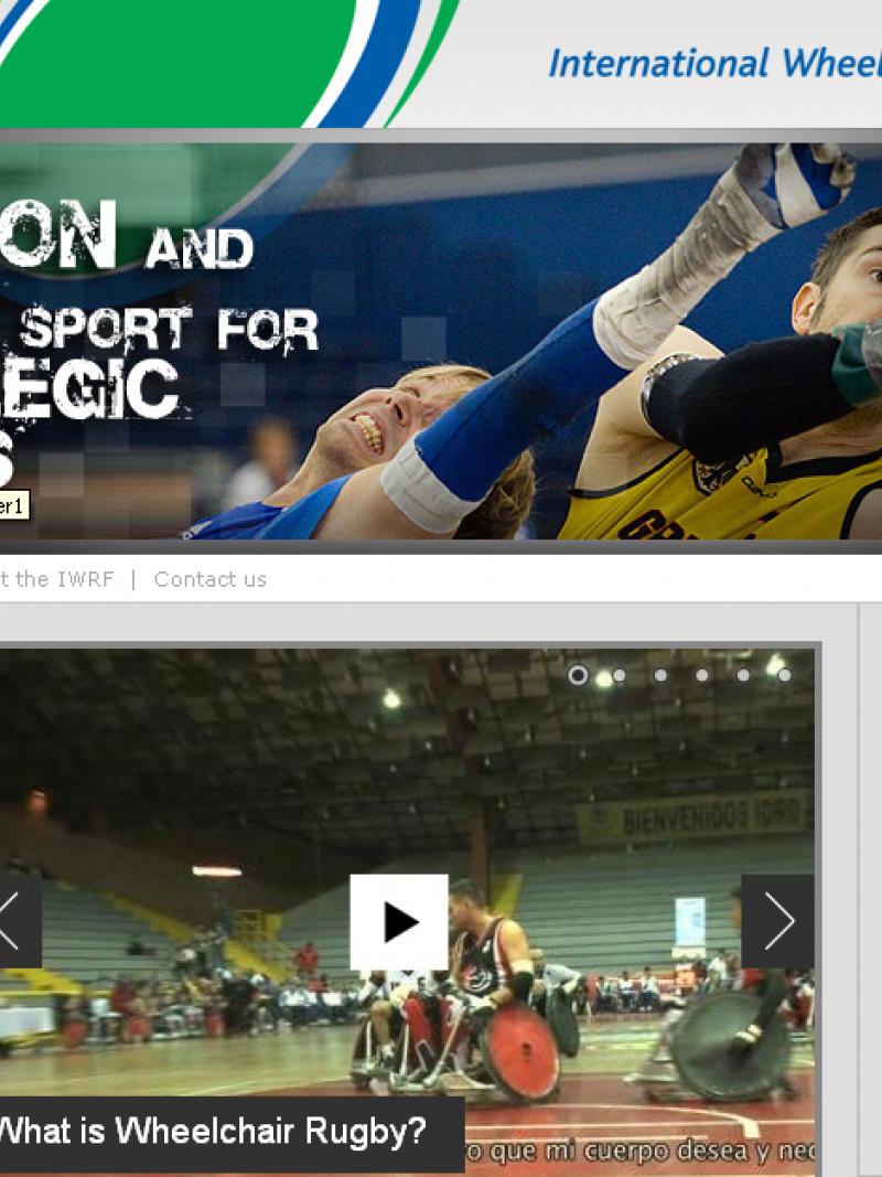 International Wheelchair Rugby Federation New Website's Screenshot
