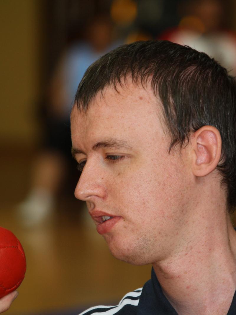 Person playing Boccia