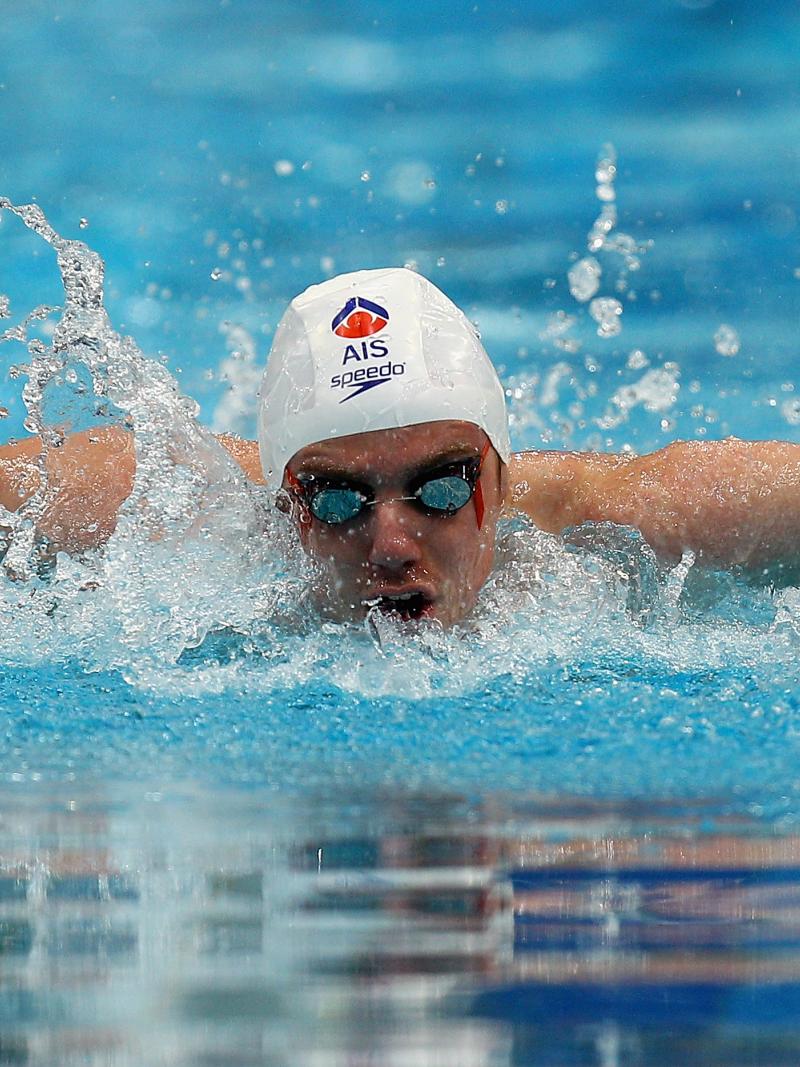 A picture of a man swimming