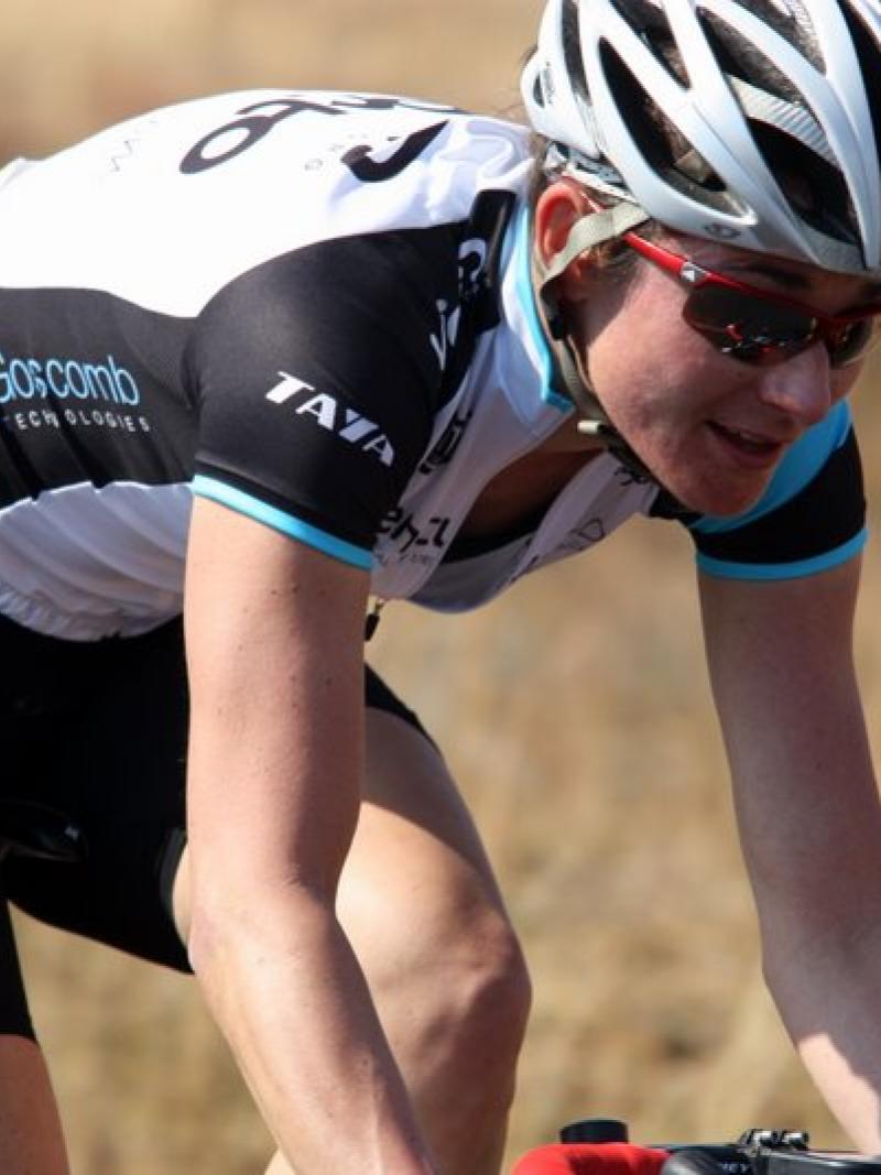 A picture of a girl cycling