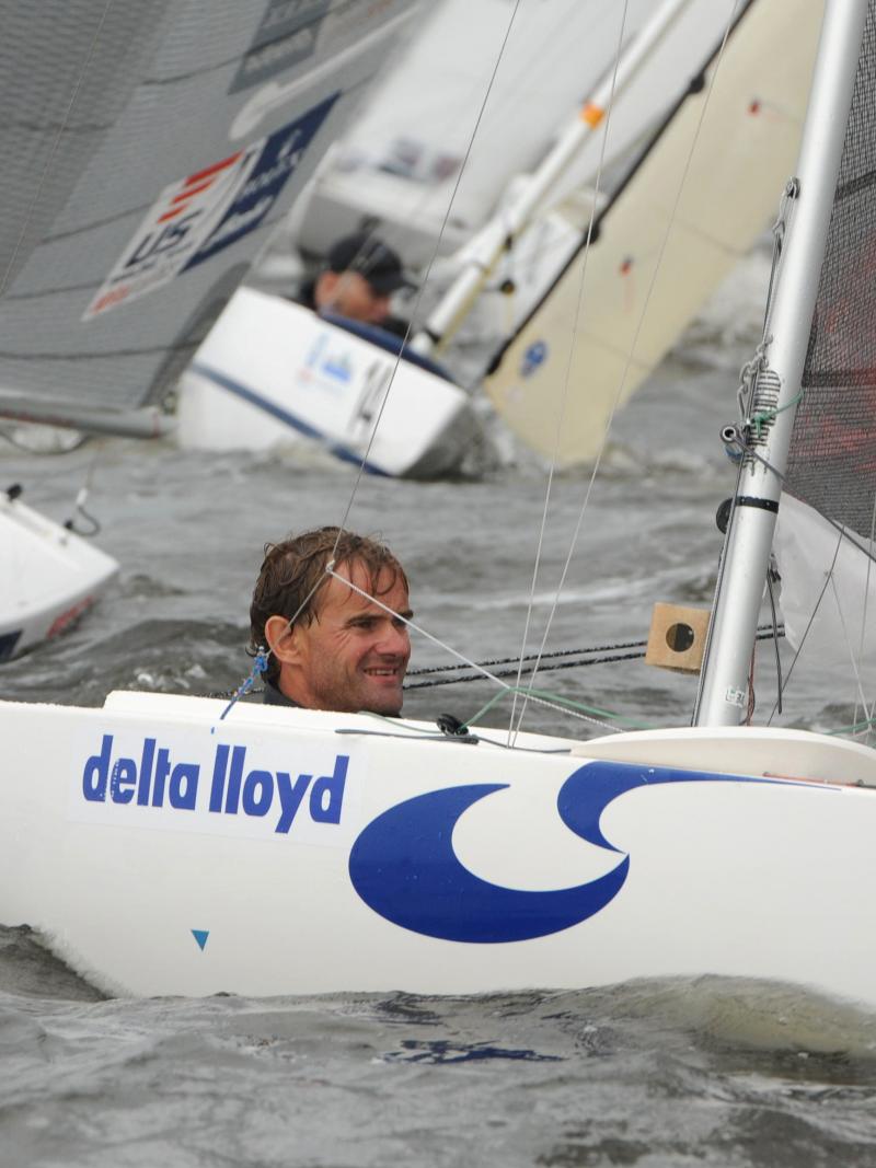 sailor in single-person keelboat