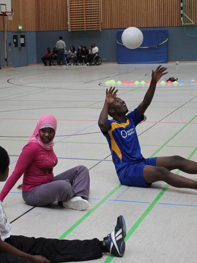 sitting volleyball practice