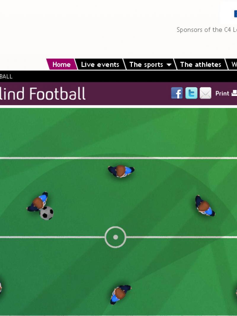 screengrab of Sainsbury's Blind Football Game