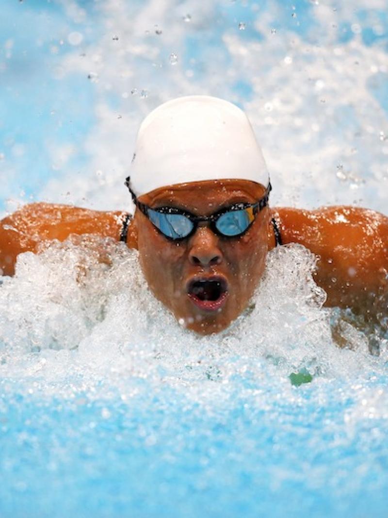 A picture of a woman swimming