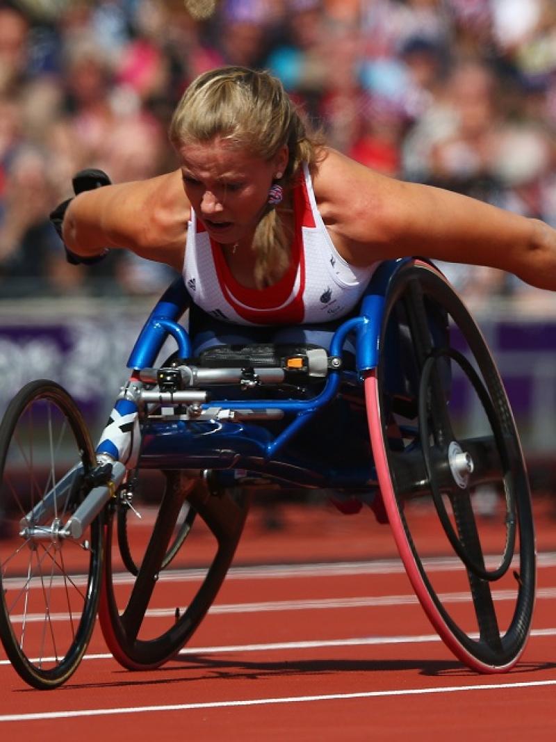 Hannah Cockroft set a new Paralympic record in the women's 100m - T34 at the London 2012 Paralympic Games