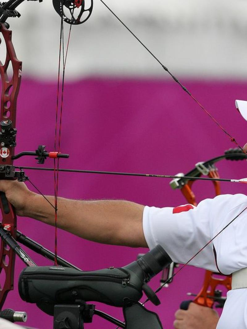Kevin Evans gets ready to fire at London 2012