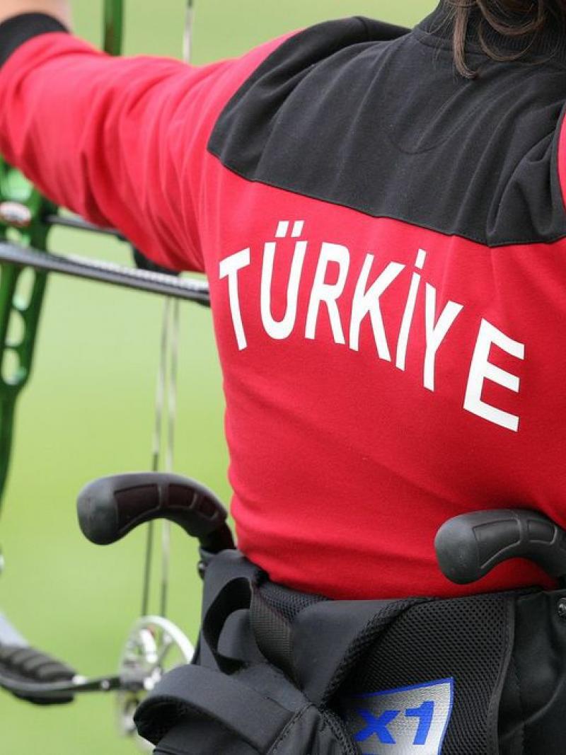 A Turkish archer competes at London 2012