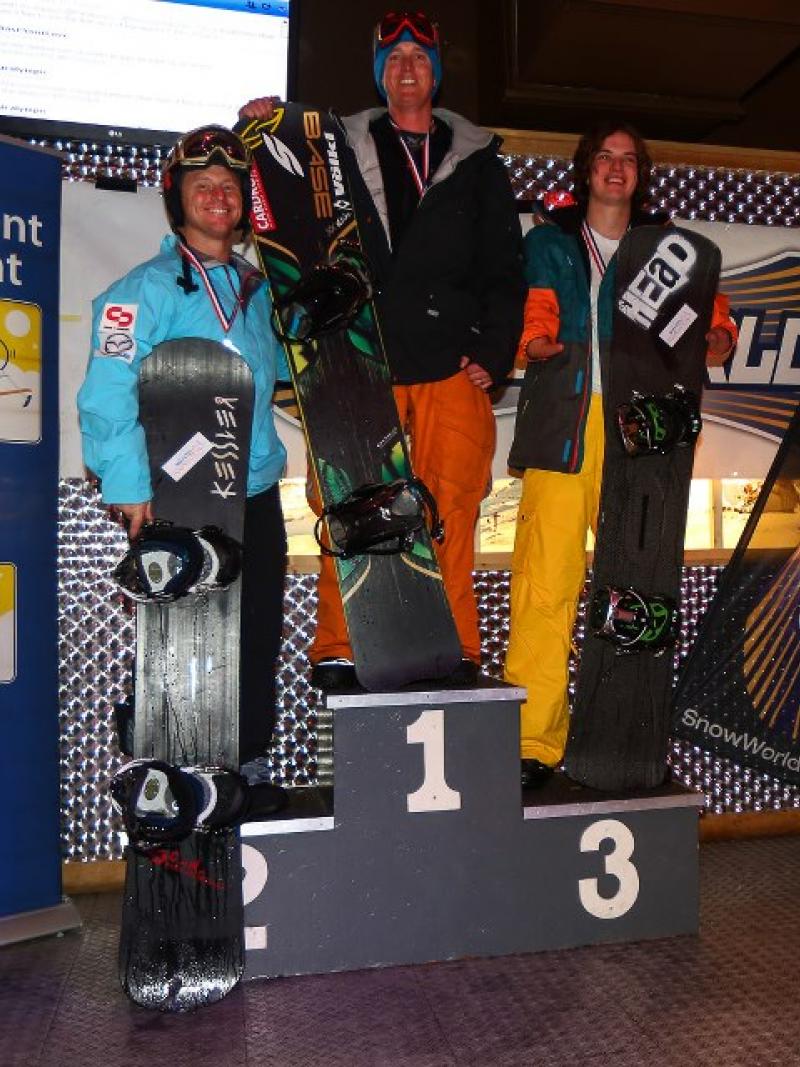 Carl Murphy on podium