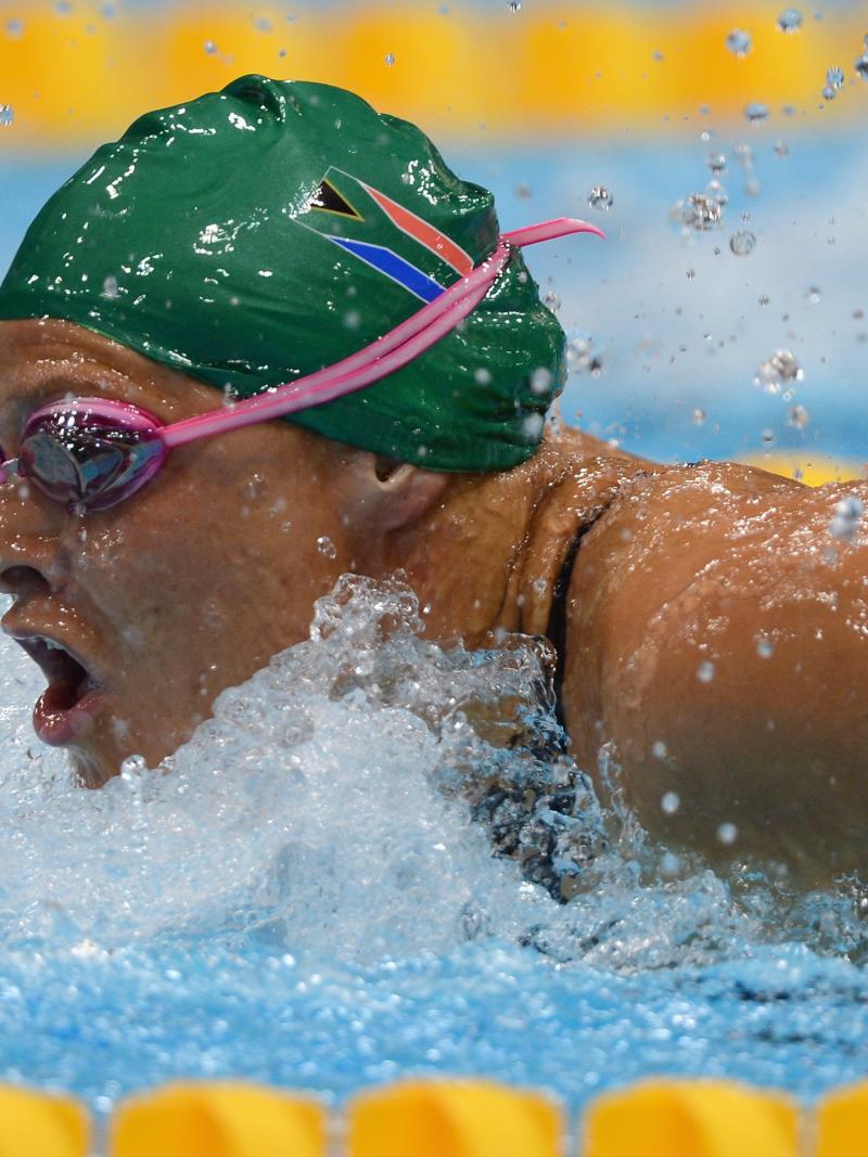 A picture of a woman swimming
