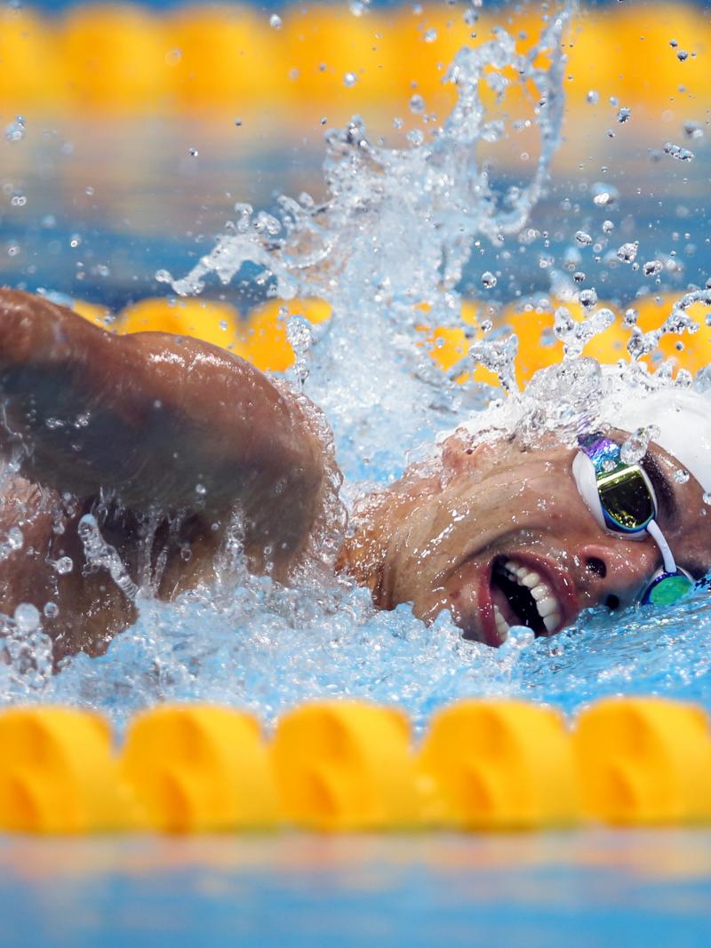 A picture of a man swimming
