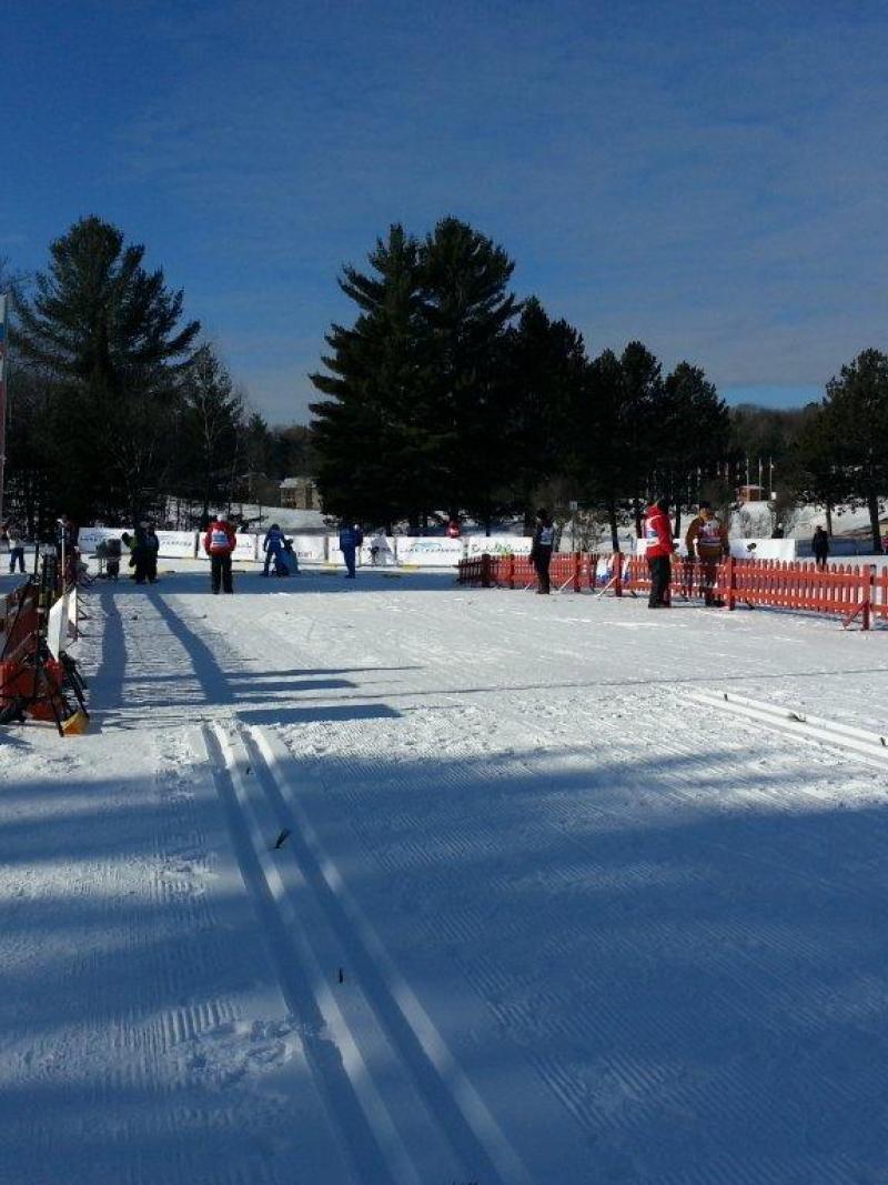 A picture of a Nordic skiing finish line.