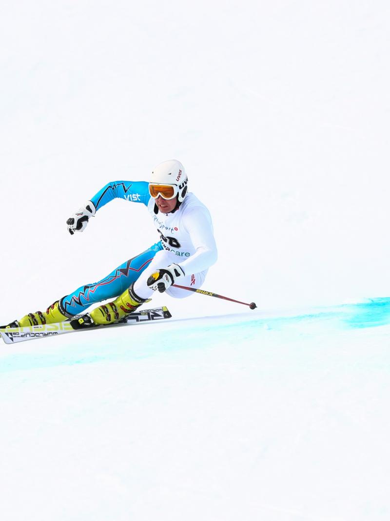 Russia's Alexandr Alyabyev at the 2013 IPC Alpine Skiing World Cup in St Moritz, Switzerland