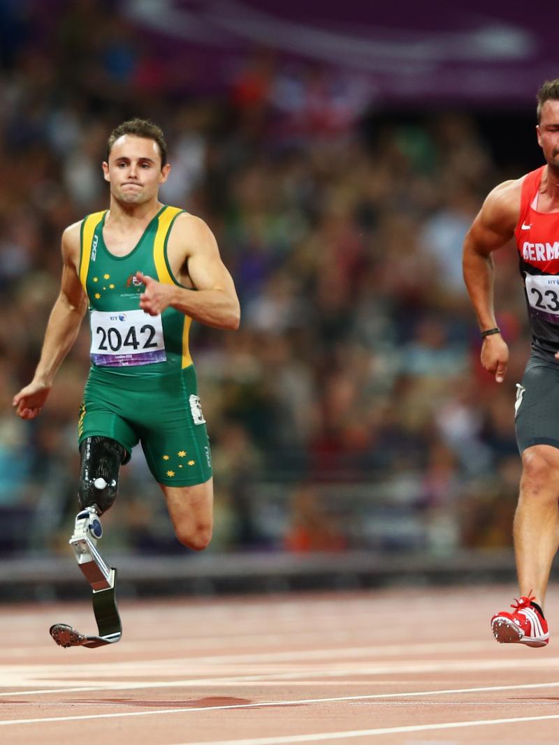 A picture of men running on a track