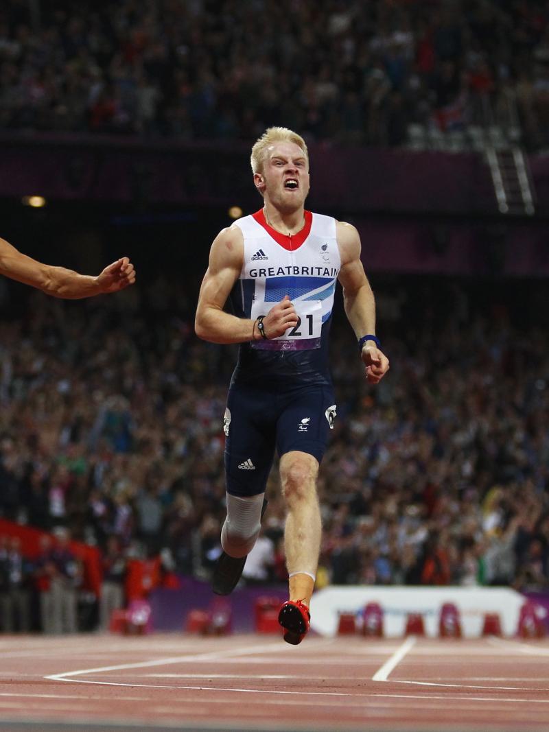 A picture of men running on a track