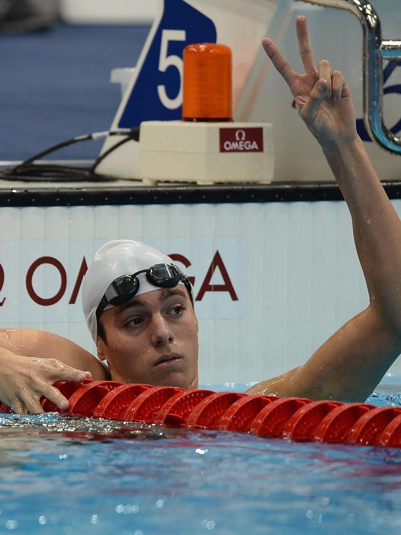 A picture of a man swimming
