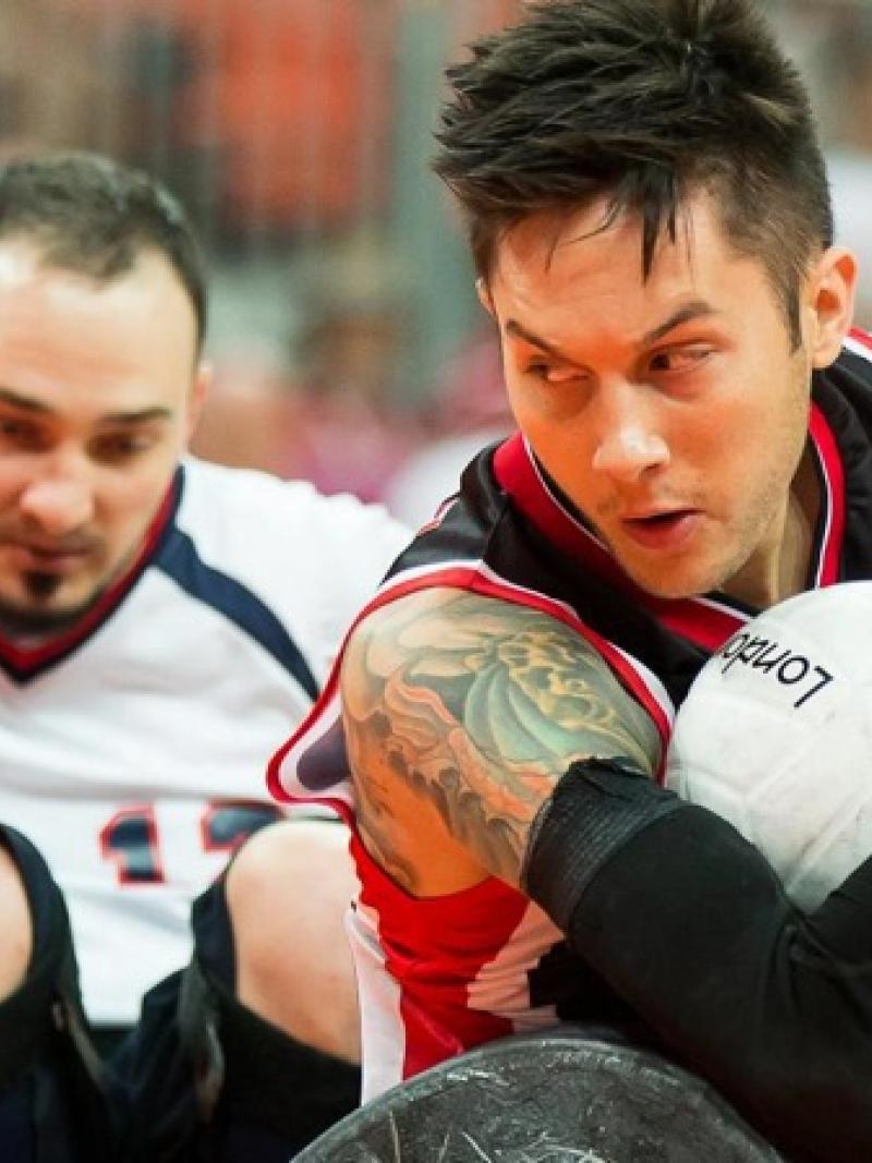 Canada's Trevor Hirschfield in action