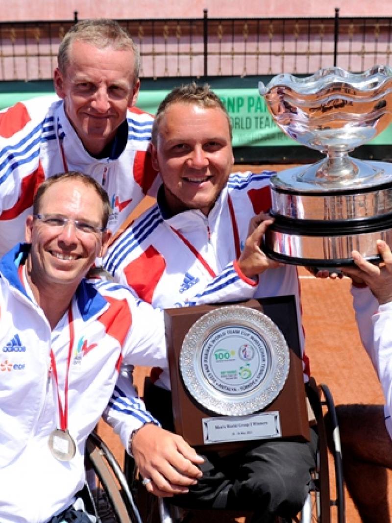 French wheelchair tennis players at the award ceremony