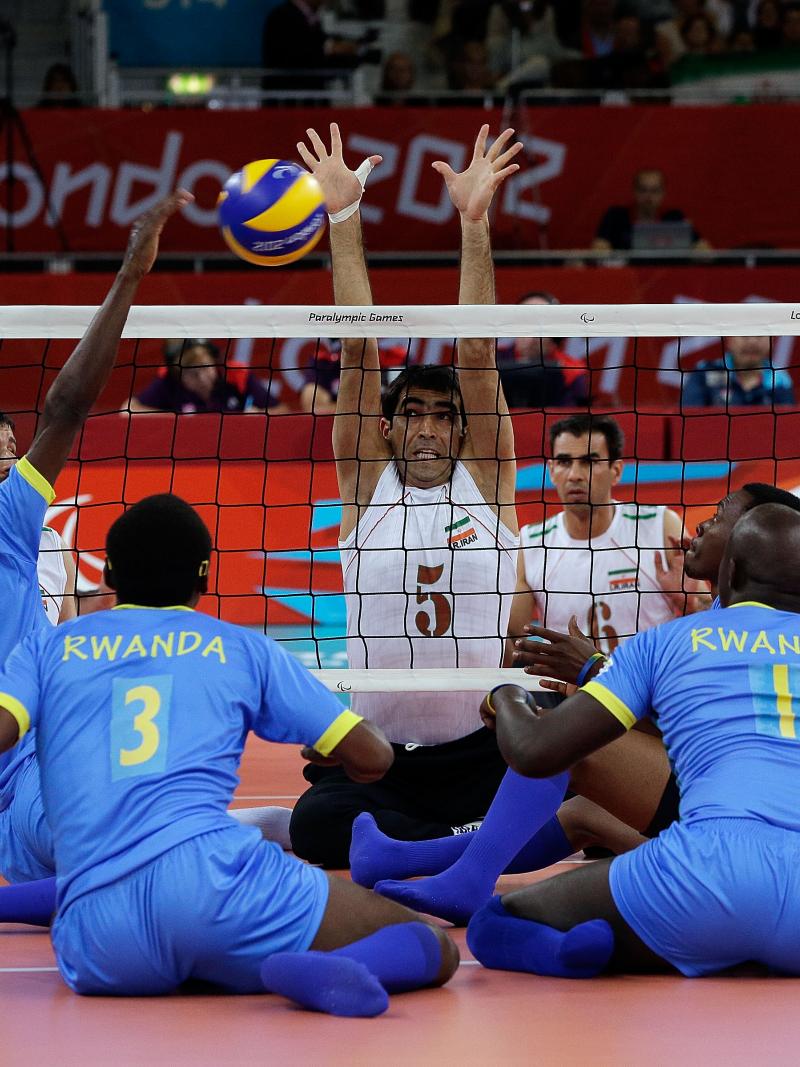 Iran and Rwanda sitting volleyball