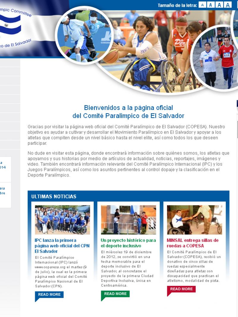 El Salvador website screenshot