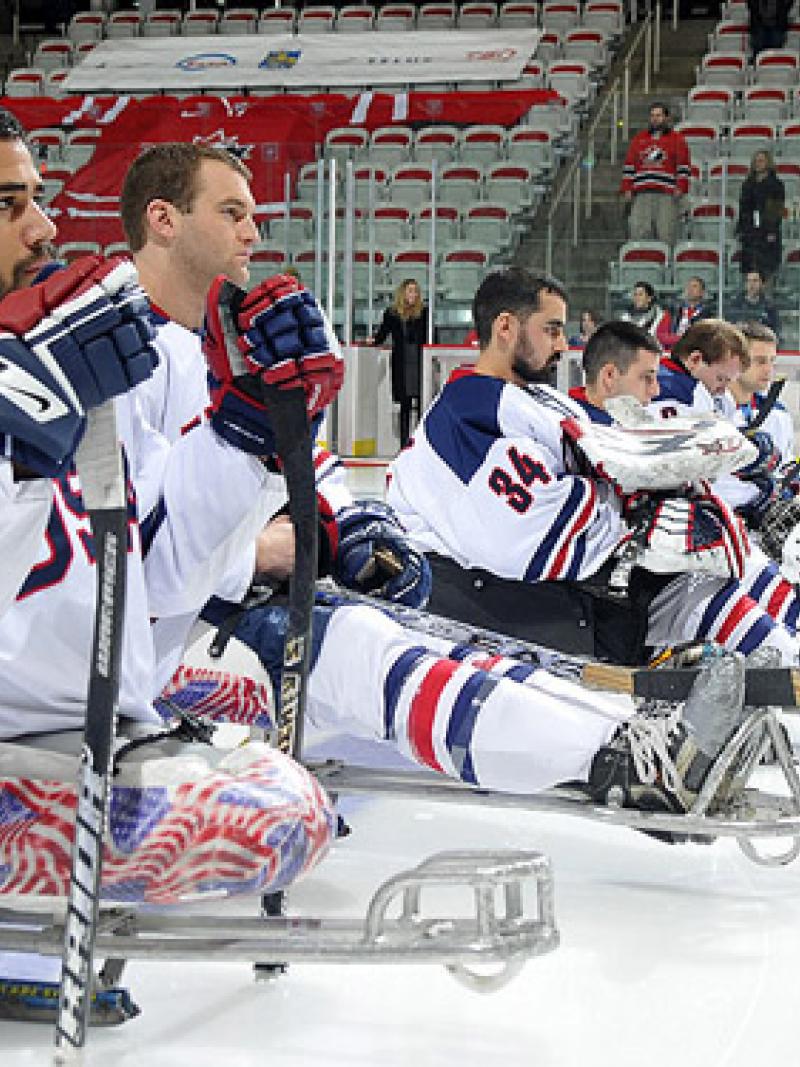USA's ice sledge hockey team