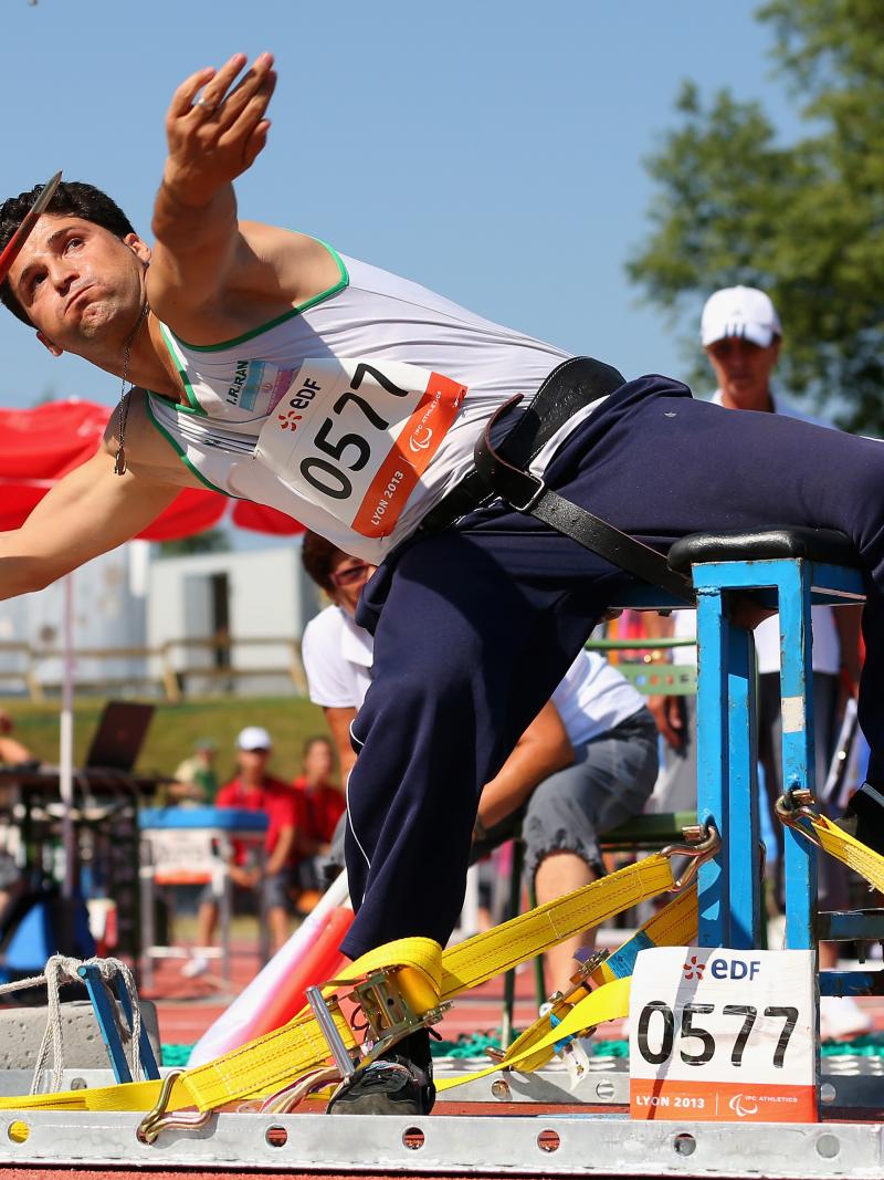 An athlete throws a javelin