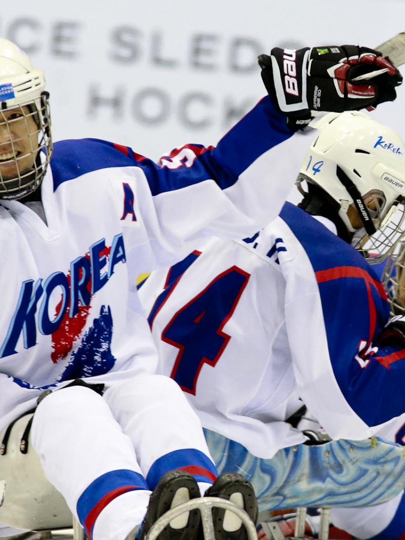 South Korea ice sledge hockey team