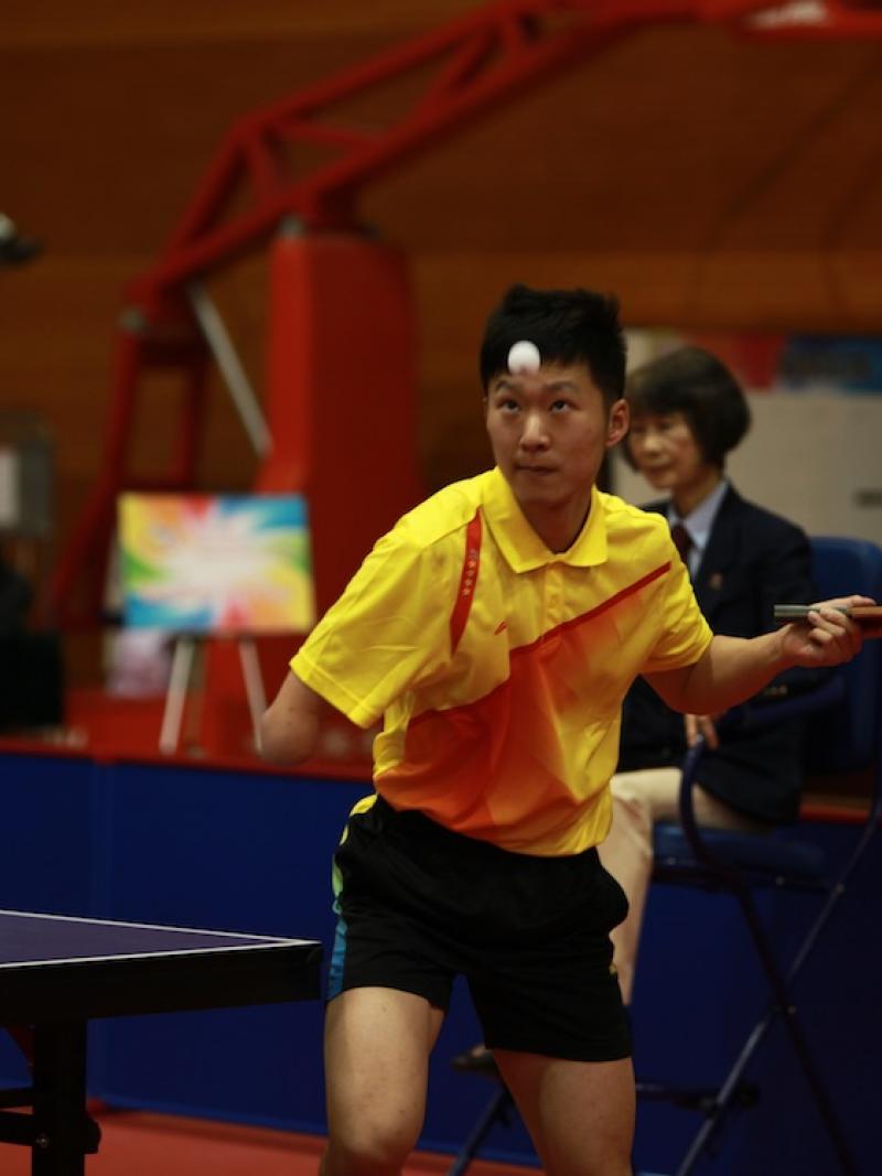 Chinese player Ge Yang takes a shot