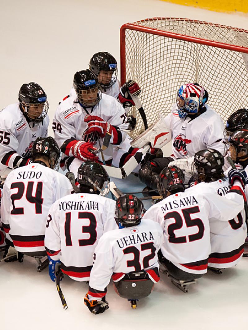 Japan's ice sledge hockey team