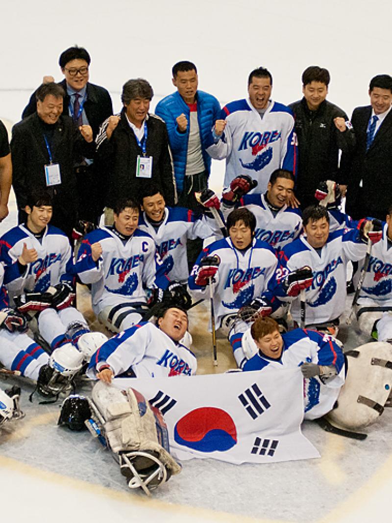 South Korea's ice sledge hockey team
