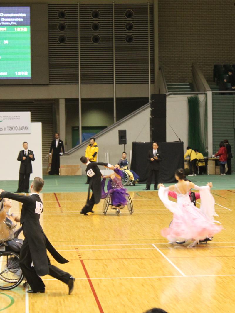 Dancers compete at the 2013 IPC Wheelchair Dance Sport World Championships in Tokyo, Japan.