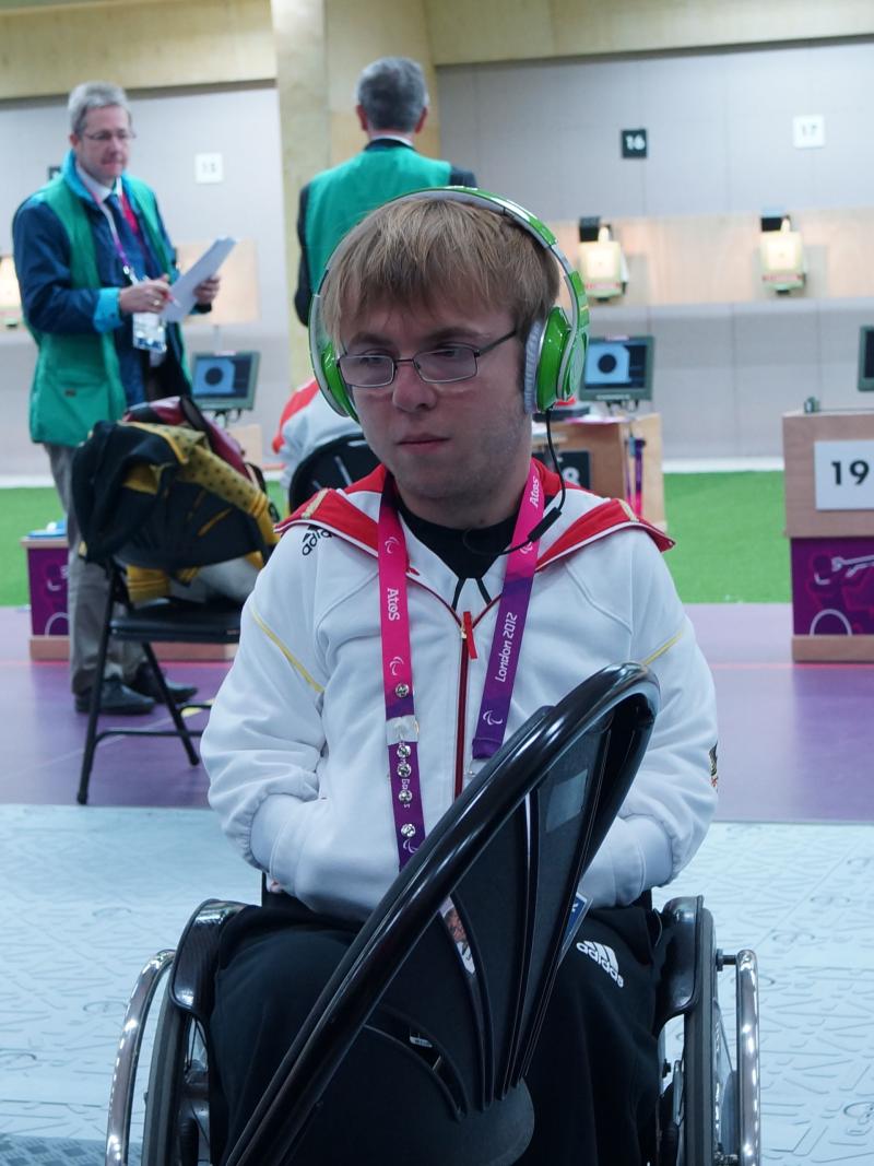 Leo Rupp listens to music at London