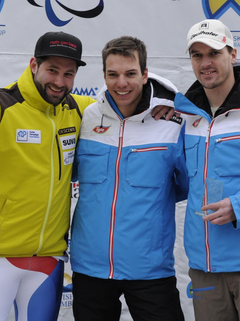Men's standing podium Super Combined Alpine World Cup Panorama 2014