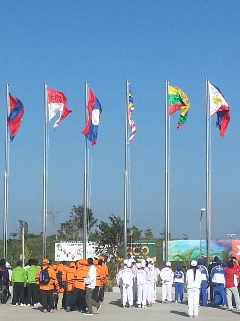 Flag raising Myanmar 2014