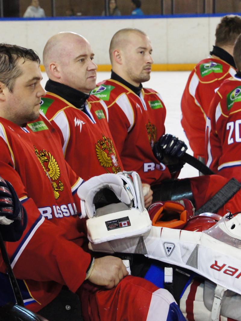Russia's ice sledge hockey team