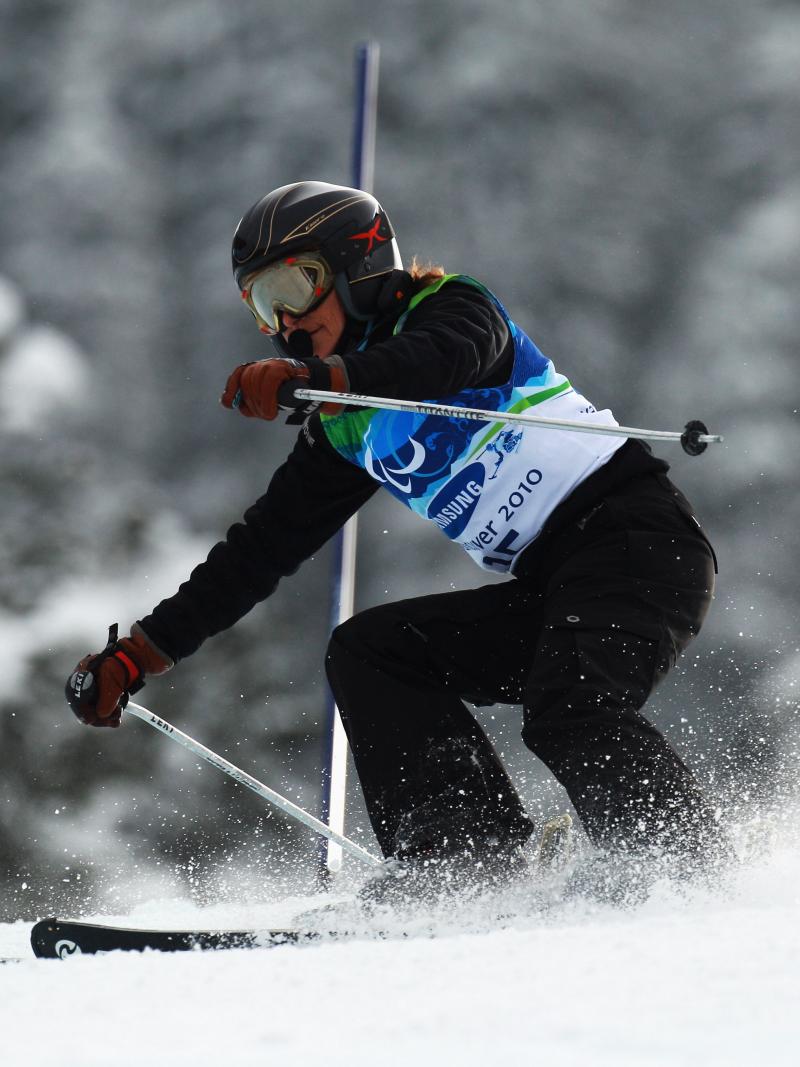 Paquita Ramirez Capitan of Andorra competes in the Women's Visually Impaired Slalom during Day 3 of the 2010 Vancouver Winter Paralympics at Whistler Creekside on March 14, 2010 in Whistler, Canada