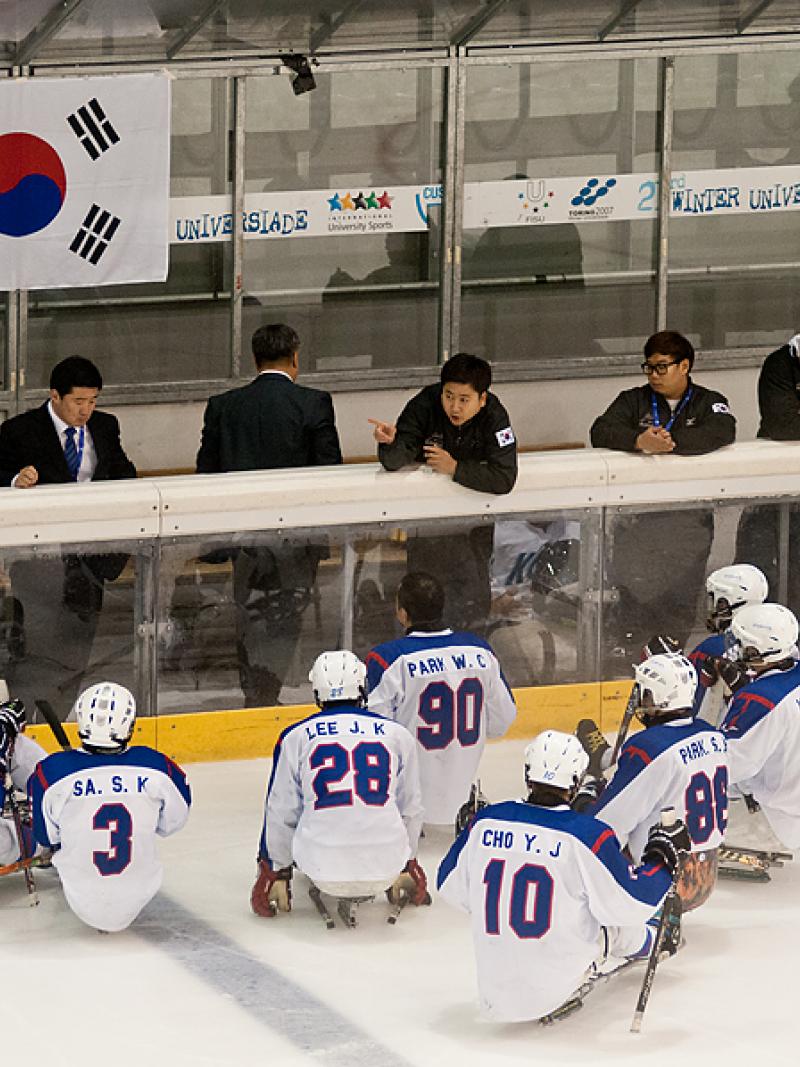 South Korea's ice sledge hockey team